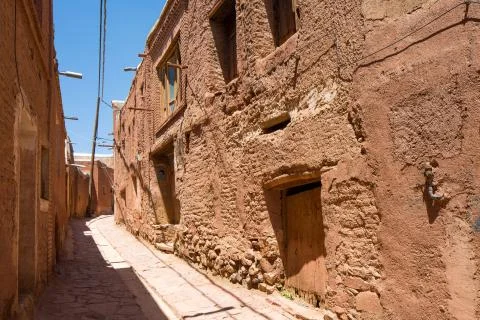 Mountain village Abyaneh in central part of Iran. Stock Photos