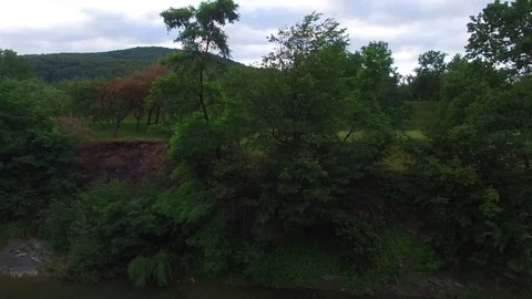 Mountain Village Camera Flying Up Video stock 74795492