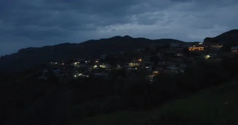 Mountain village at night Stock Footage 232137469
