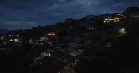 Mountain village at night Video stock 232138007
