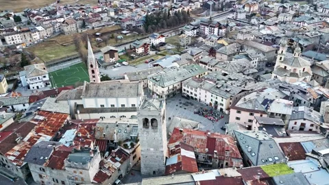 Mountain Village Square Stock Footage 263192683