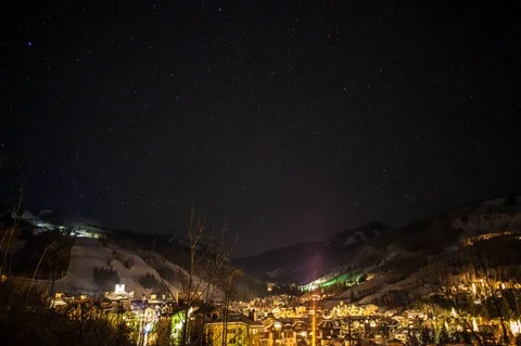 Mountain Village Star Timelapse Stock Footage 78232844