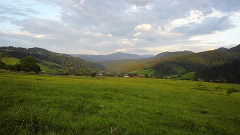 Mountain village at sunset Stock Footage 116339111