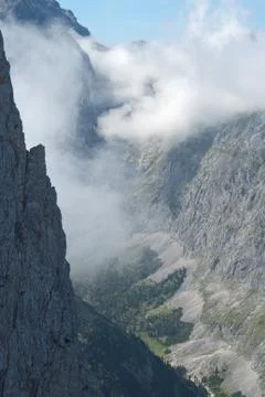 Mountain vista with clouds Stock Photos