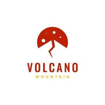 Mountain volcano eruption danger minimal logo design vector icon illustration Stock Illustration