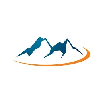 Mountain, Volcano, Summit, Peak Icon Vector Logo Template Illustration Desi.. Stock Illustration