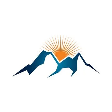 Mountain, Volcano, Summit, Peak Icon Vector Logo Template Illustration Desi.. Stock Illustration