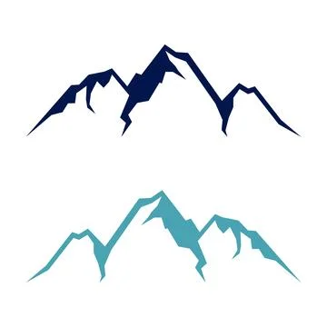 Mountain, Volcano, Summit, Peak Icon Vector Logo Template Illustration Design Stock Illustration