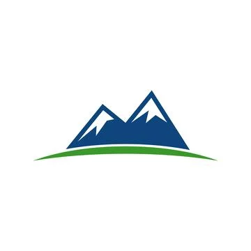 Mountain, Volcano, Summit, Peak Icon Vector Logo Template Illustration Design Stock Illustration