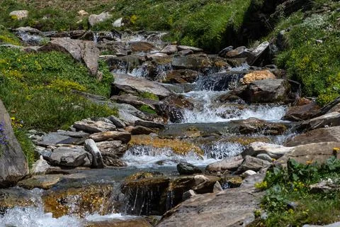Mountain water course Stock Photos