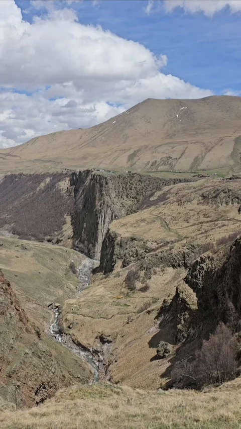 Mountain Water Flow Over Rocks in Summer Landscape Stock Footage 331065677