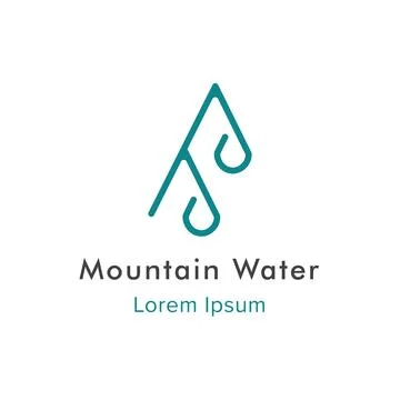 Mountain Water Logo Stock Illustration