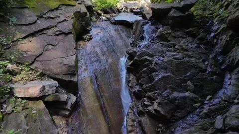 Mountain waterfall in the Carpathian Stock Footage 182100879