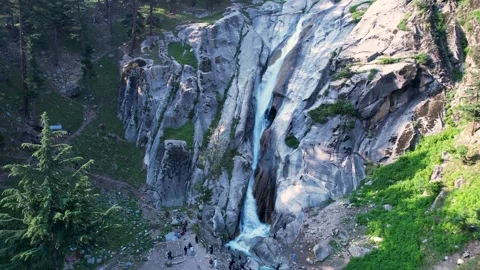 Mountain waterfall cascade Stock Footage 341434379