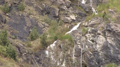 Mountain waterfall close-up Stock Footage 42307110