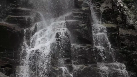 Mountain waterfall close up view Stock Footage 87632454