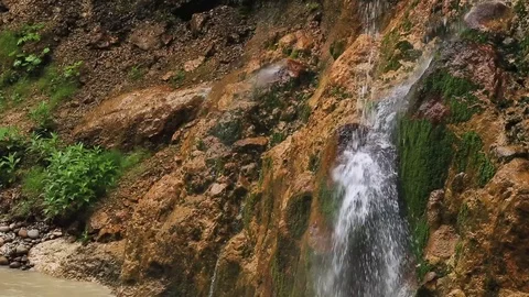 Mountain waterfall, closeup Stock Footage 79299620