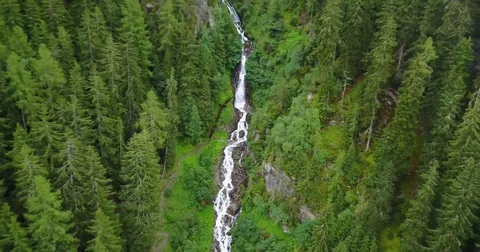 Mountain Waterfall by drone in 4K 動画素材 79547155