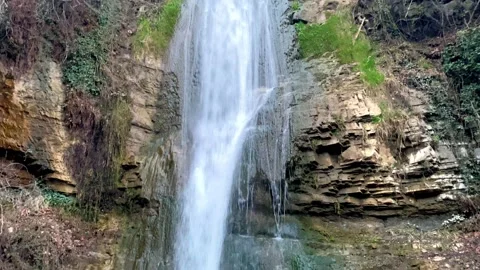 Mountain waterfall falling from granite rocks. Stock Footage 238033758