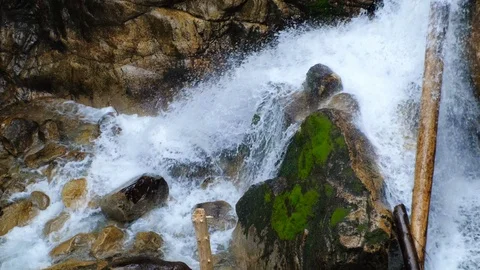 Mountain waterfall flowing on the rocks 스톡 동영상 112895960