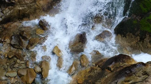 Mountain waterfall flowing on the rocks 스톡 동영상 112896393