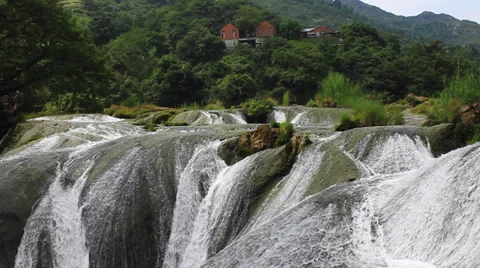 Mountain waterfall Stock Footage 32170140