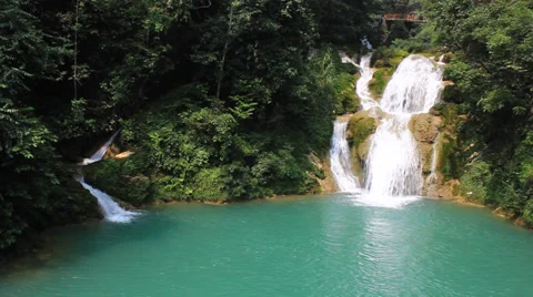 Mountain waterfall Stock Footage 32235449