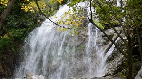 Mountain waterfall Stock Footage 35699325