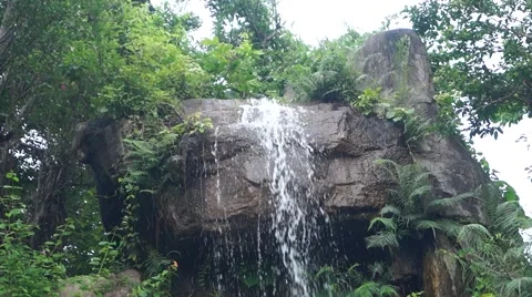 The mountain waterfall Stock Footage 49878290