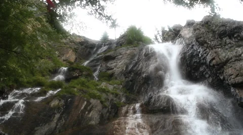 Mountain waterfall Stock Footage 66611610