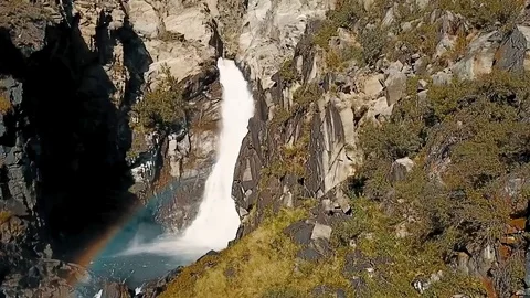 Mountain waterfall Stock Footage 81117733