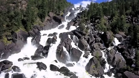 Mountain waterfall Stock Footage 81117736