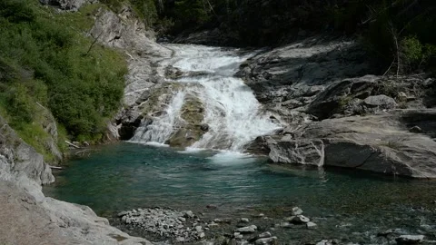 Mountain waterfall Video stock 163537326