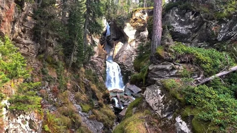 Mountain waterfall in the forest Stock Footage 165776190