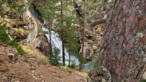 Mountain waterfall in the forest Stock Footage 165777144