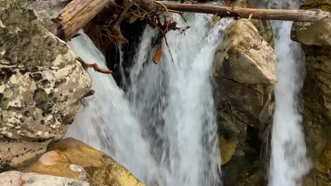 Mountain waterfall in the forest Stock Footage 165779362