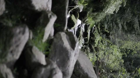 Mountain waterfall with huge rocks 動画素材 274269284