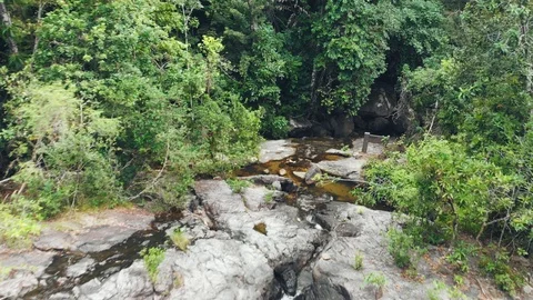 Mountain waterfall in the jungle Stock Footage 92243365