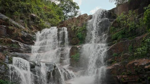 Mountain Waterfall Natural Landscape Video stock 320354342