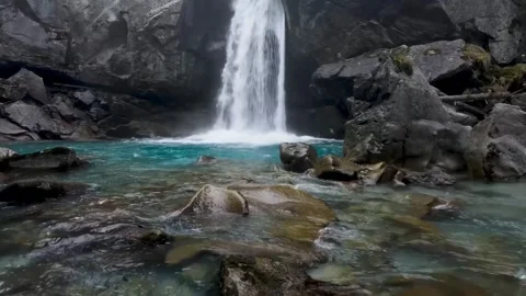 Mountain waterfall nature Video stock 273210665