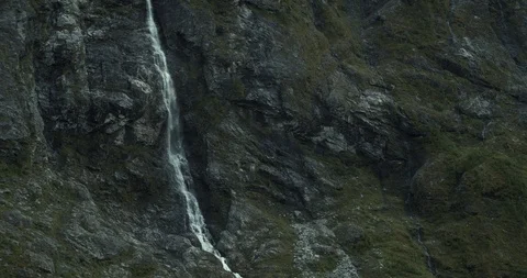 Mountain Waterfall in Norway 4K Stock Footage 120733616