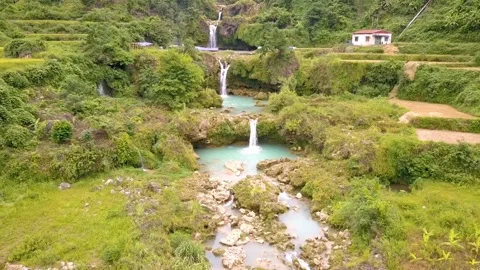 Mountain waterfall peaceful environment Stock Footage 274414606