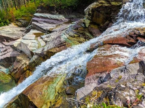 Mountain waterfall. Stock Photos