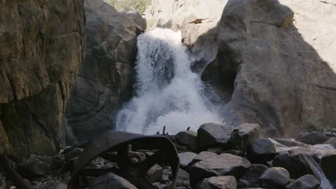 Mountain Waterfall Slow Motion Rustic Stock Footage 233852604