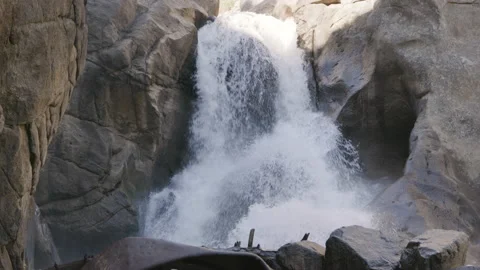 Mountain Waterfall Slow Motion Rustic Stock Footage 235249211