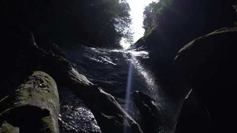 Mountain Waterfall Sparkling Under Sunlight 動画素材 313355211