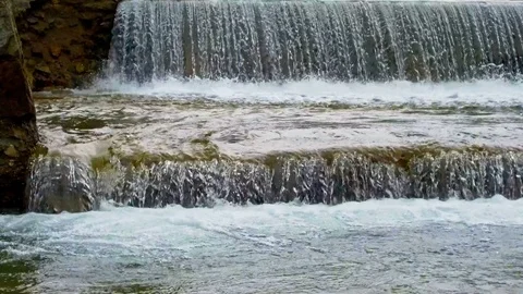Mountain waterfall in spring Stock-Footage 76003234