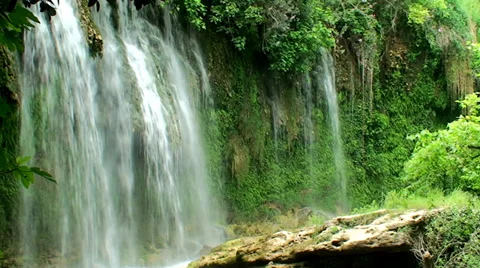Mountain Waterfall, Static Panorama Video stock 32703421