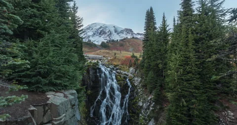 Mountain Waterfall time lapse Stock Footage 165237766