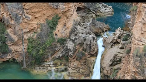 Mountain waterfall view. Stock Footage 268898277